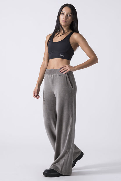 LEISURE PALAZZO RIBBED CHENILLE TROUSERS