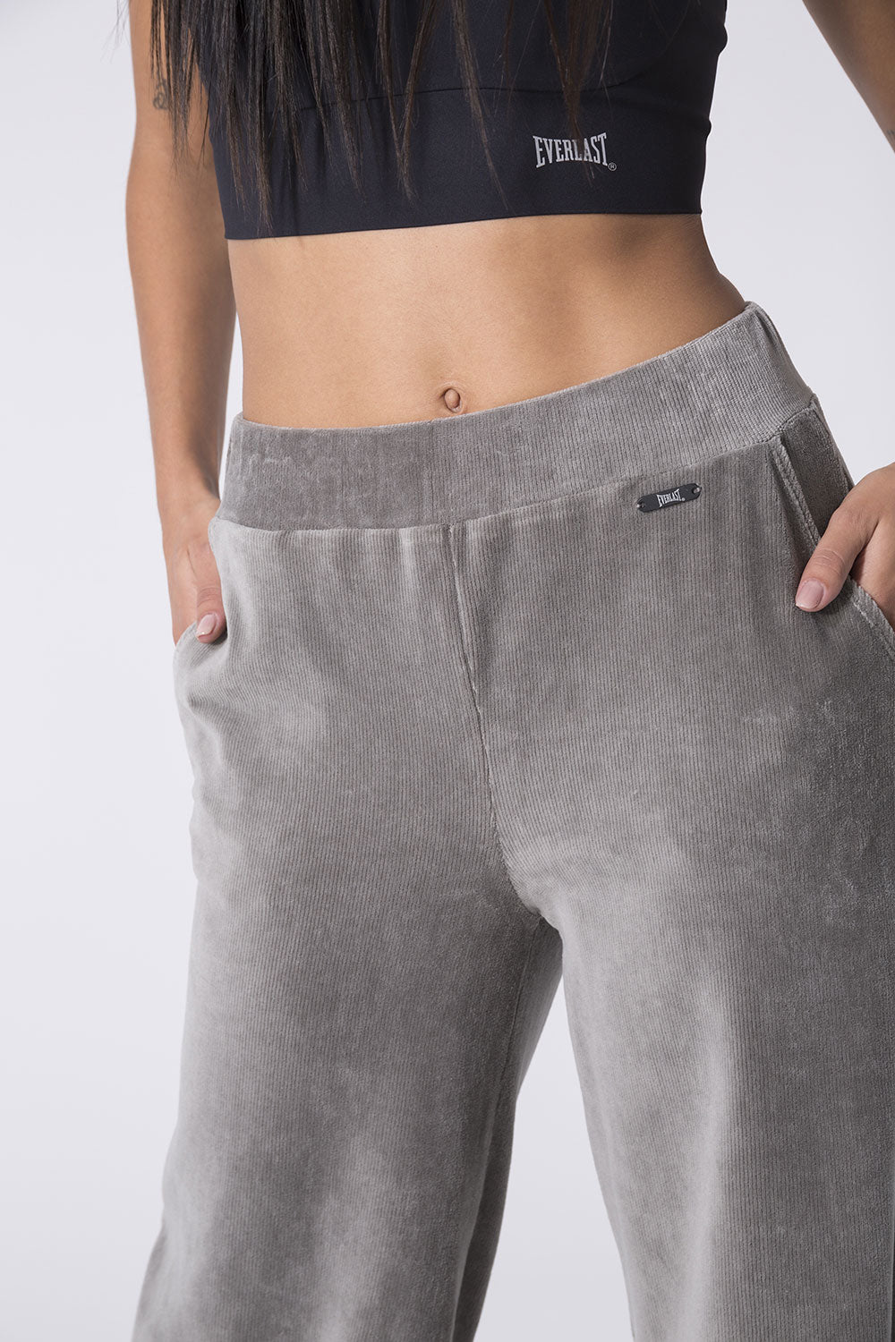 LEISURE PALAZZO RIBBED CHENILLE TROUSERS