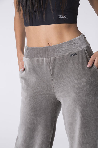 LEISURE PALAZZO RIBBED CHENILLE TROUSERS