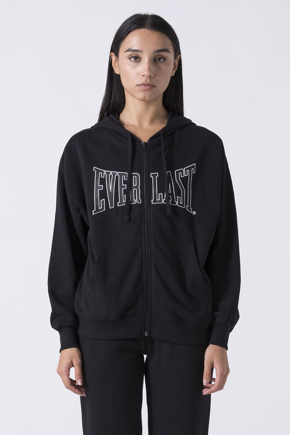 ICONIC FELPA FULL ZIP CON CAPPUCCIO CON LOGO