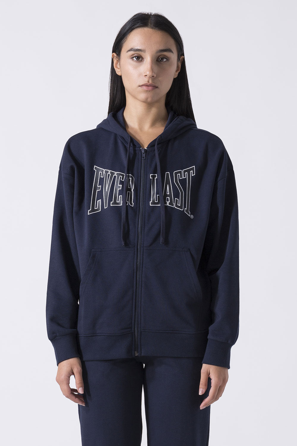 ICONIC FELPA FULL ZIP CON CAPPUCCIO CON LOGO