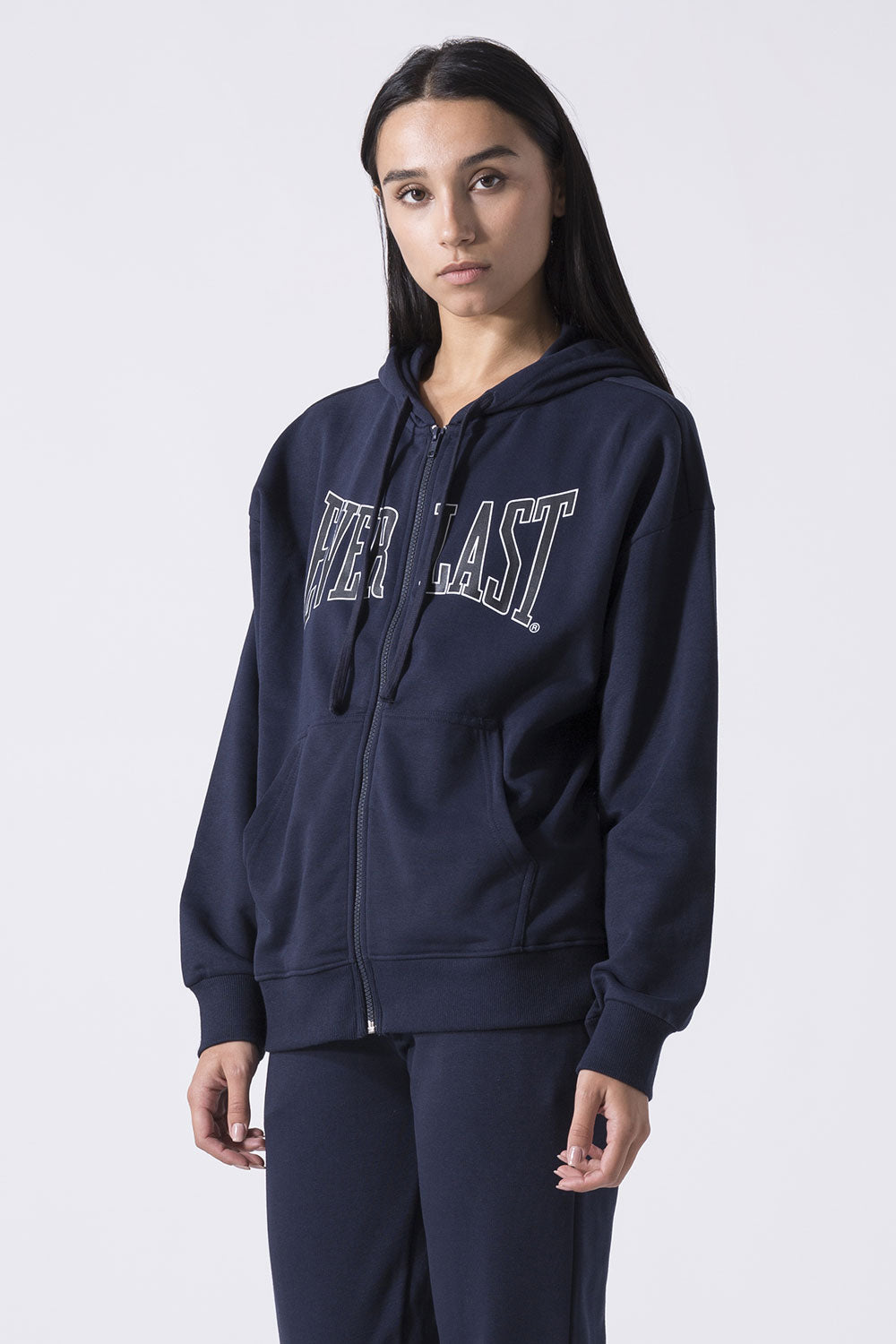 ICONIC FELPA FULL ZIP CON CAPPUCCIO CON LOGO