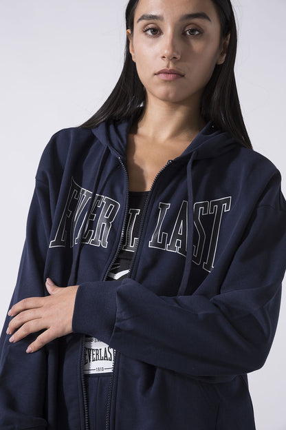 ICONIC FELPA FULL ZIP CON CAPPUCCIO CON LOGO