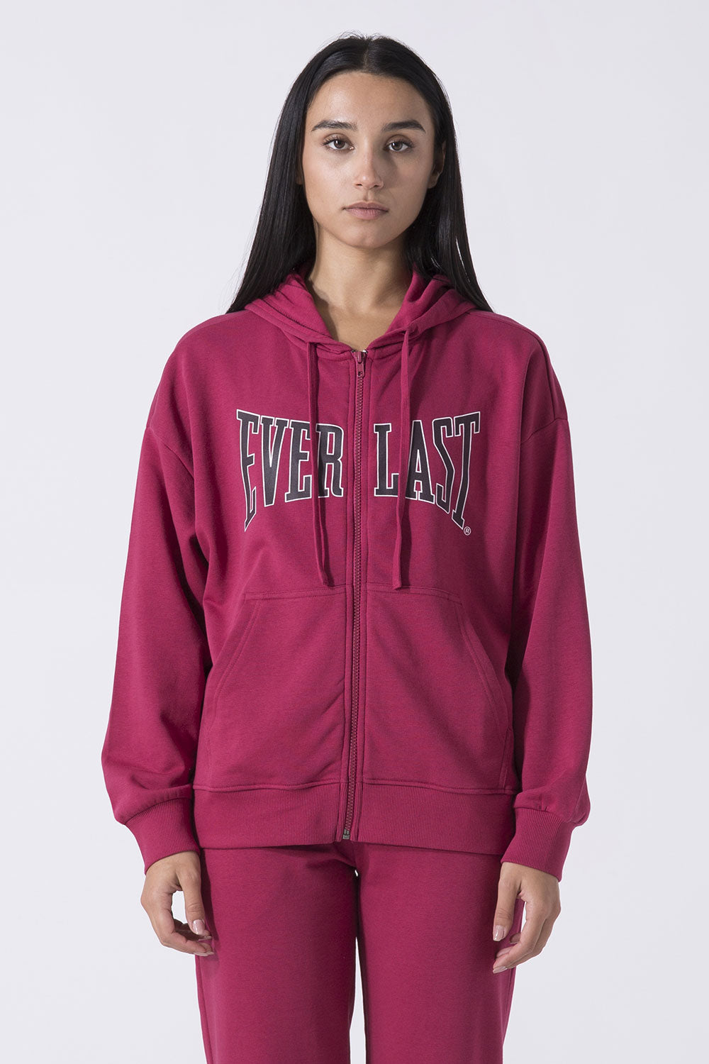 ICONIC FELPA FULL ZIP CON CAPPUCCIO CON LOGO
