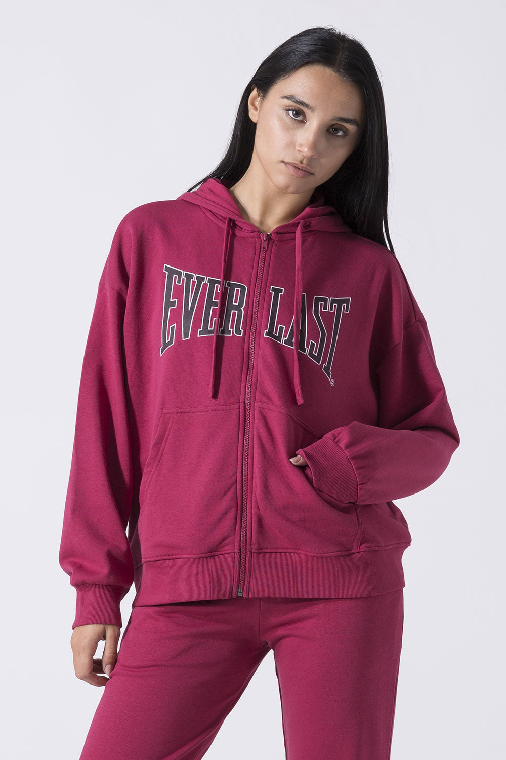 ICONIC FELPA FULL ZIP CON CAPPUCCIO CON LOGO