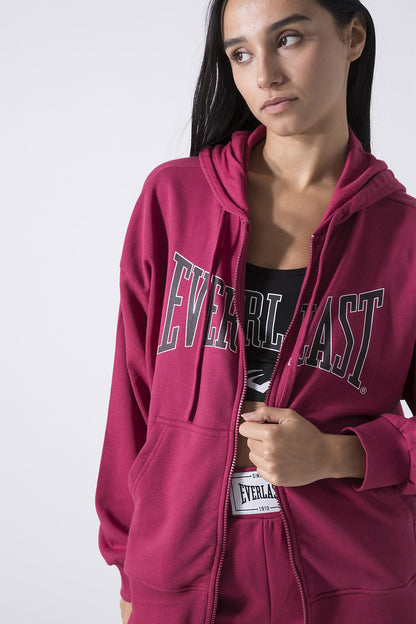 ICONIC FELPA FULL ZIP CON CAPPUCCIO CON LOGO