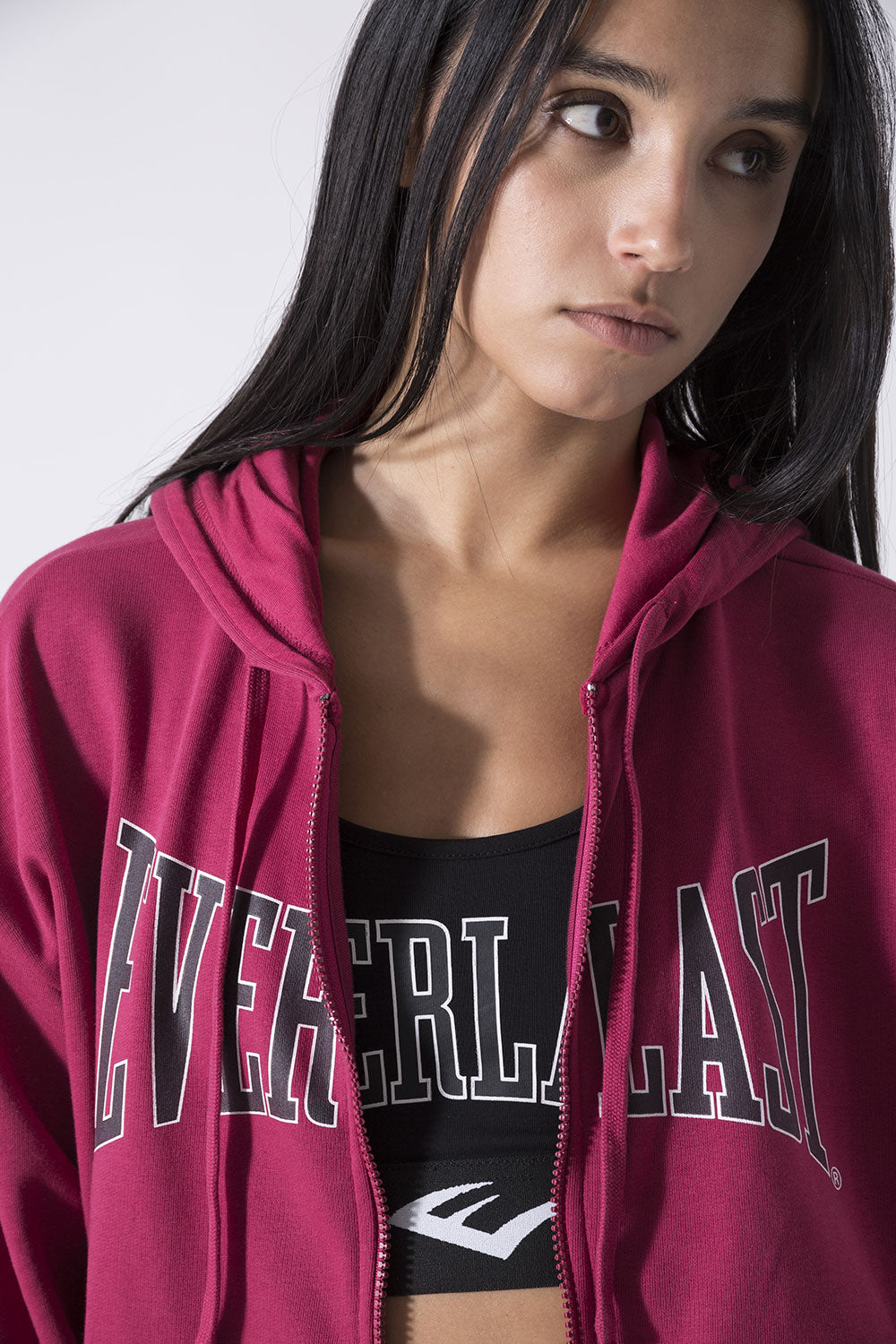 ICONIC FELPA FULL ZIP CON CAPPUCCIO CON LOGO