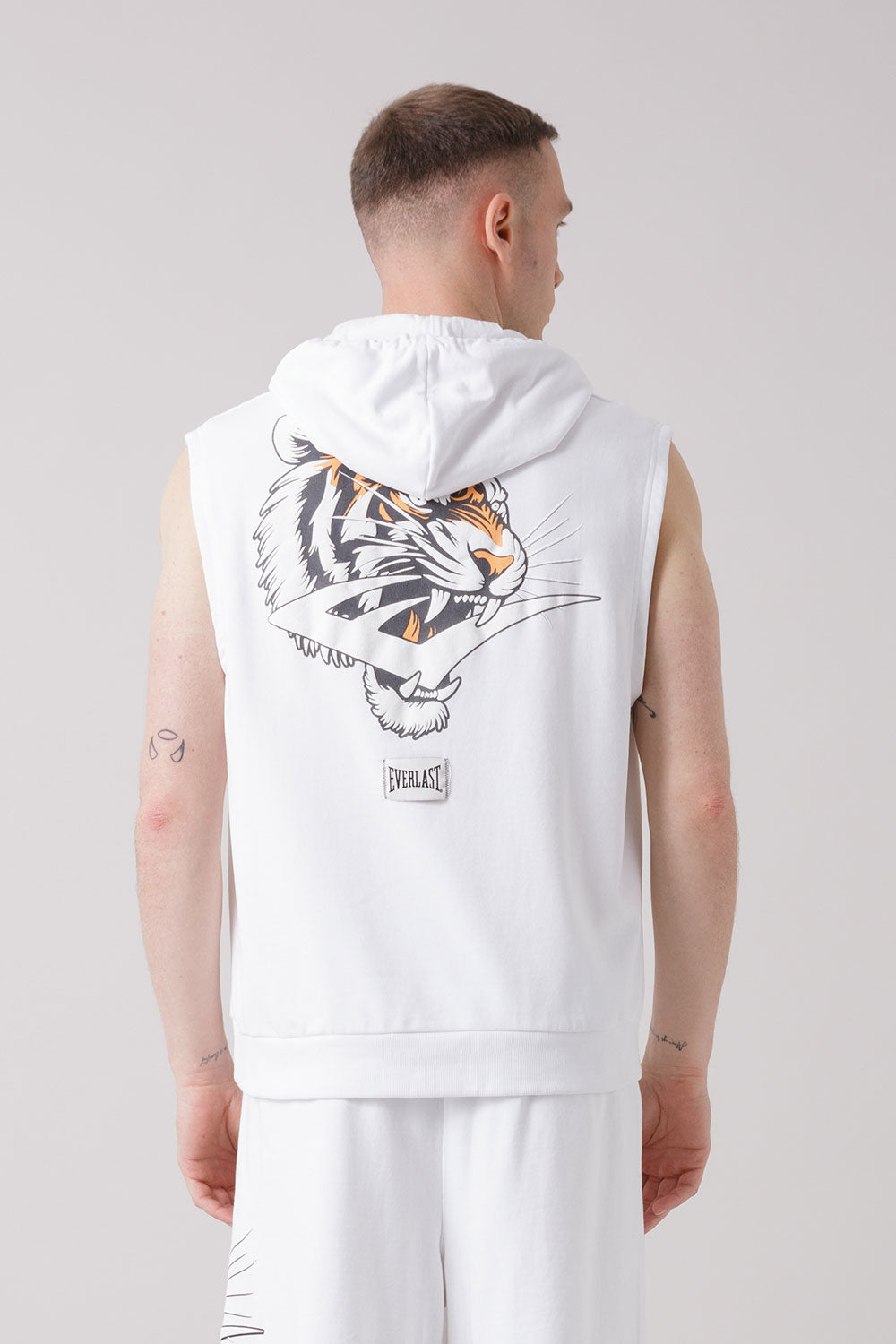 THE ICON FELPA CAPPUCCIO SMANICATA CON GRAFICA TIGRE