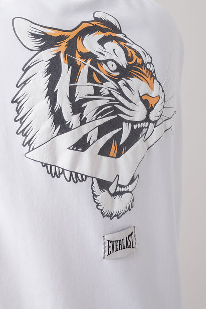 THE ICON FELPA CAPPUCCIO SMANICATA CON GRAFICA TIGRE