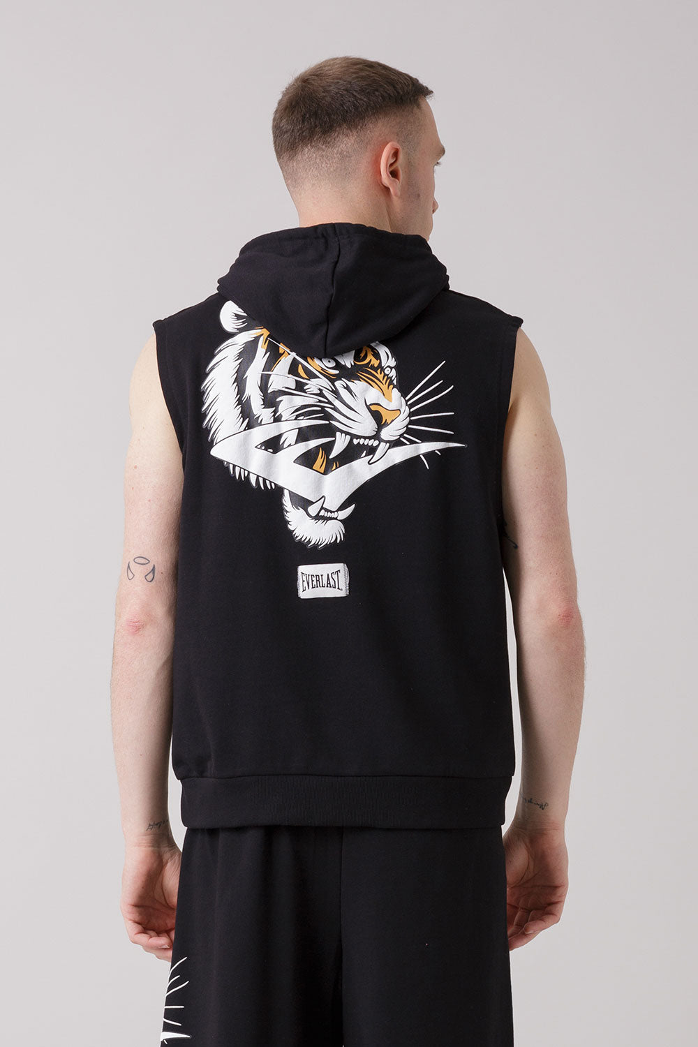 THE ICON FELPA CAPPUCCIO SMANICATA CON GRAFICA TIGRE
