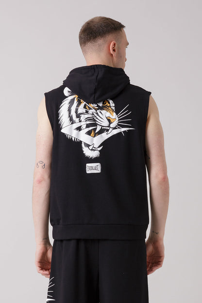 THE ICON FELPA CAPPUCCIO SMANICATA CON GRAFICA TIGRE