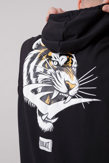 THE ICON FELPA CAPPUCCIO SMANICATA CON GRAFICA TIGRE