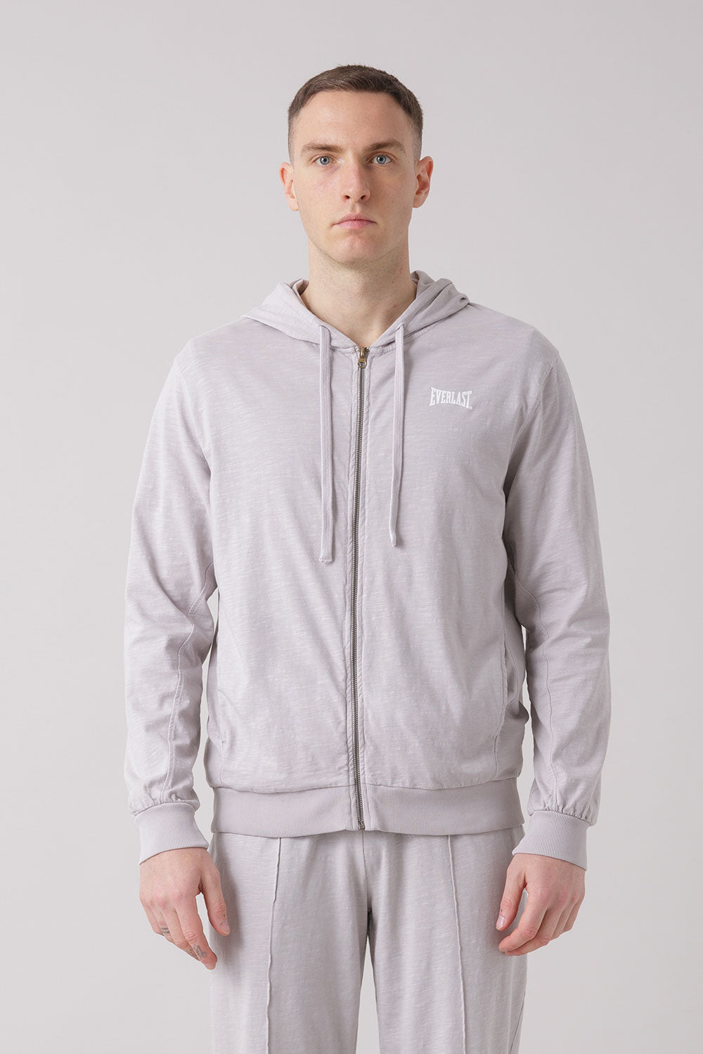 TREATMENT FELPA FULL ZIP CON CAPPUCCIO IN TESSUTO FIAMMATO
