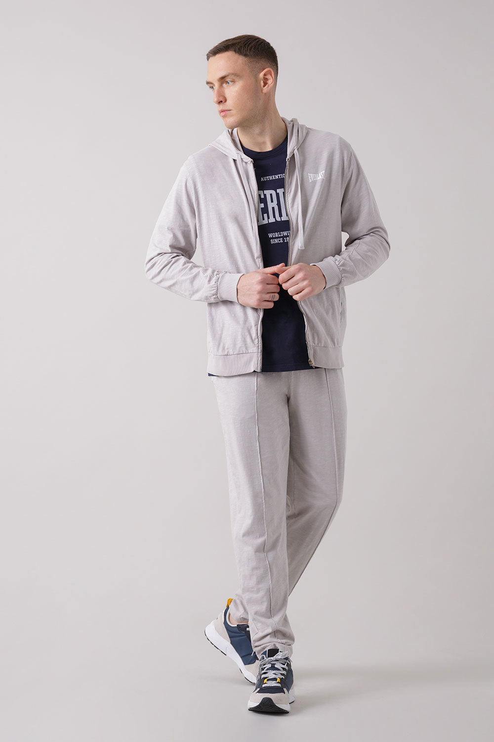 TREATMENT FELPA FULL ZIP CON CAPPUCCIO IN TESSUTO FIAMMATO
