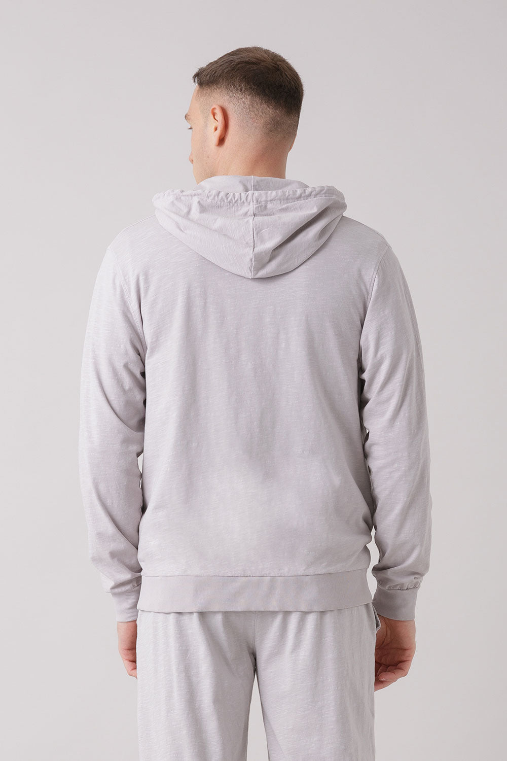 TREATMENT FELPA FULL ZIP CON CAPPUCCIO IN TESSUTO FIAMMATO