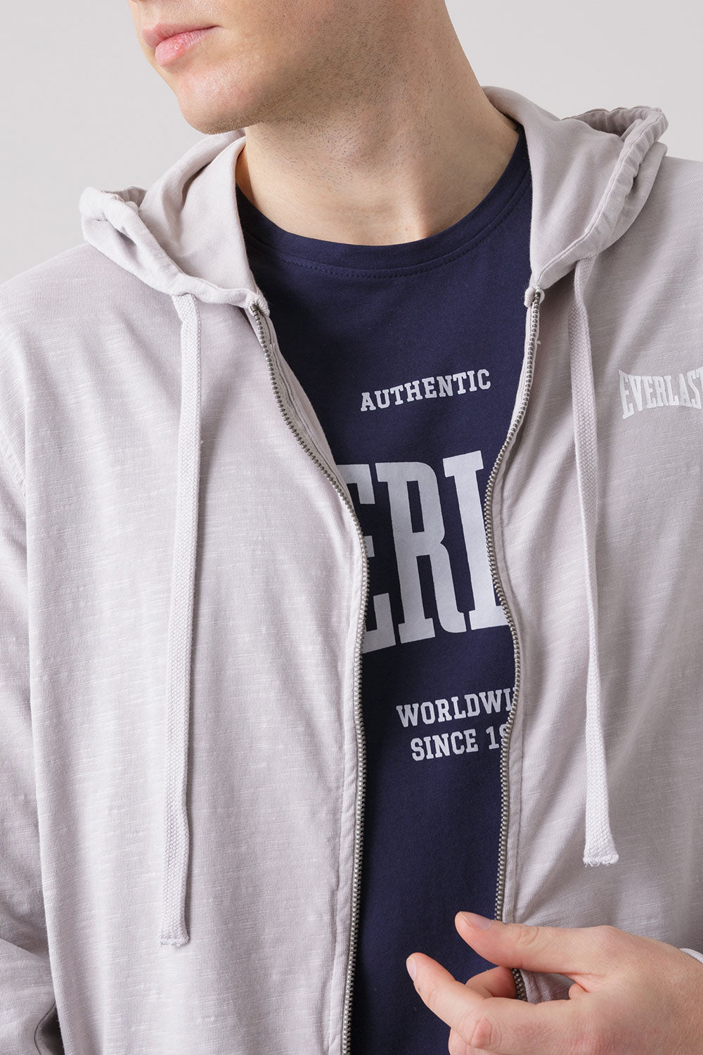 TREATMENT FELPA FULL ZIP CON CAPPUCCIO IN TESSUTO FIAMMATO