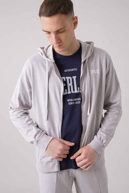 TREATMENT FELPA FULL ZIP CON CAPPUCCIO IN TESSUTO FIAMMATO