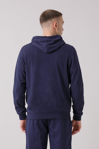 TREATMENT FELPA FULL ZIP CON CAPPUCCIO IN TESSUTO FIAMMATO