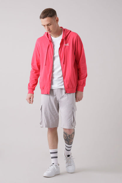 TREATMENT FELPA FULL ZIP CON CAPPUCCIO IN TESSUTO FIAMMATO