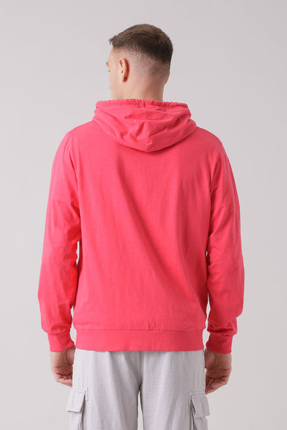 TREATMENT FELPA FULL ZIP CON CAPPUCCIO IN TESSUTO FIAMMATO