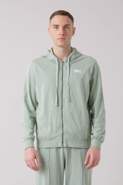 TREATMENT FELPA FULL ZIP CON CAPPUCCIO IN TESSUTO FIAMMATO
