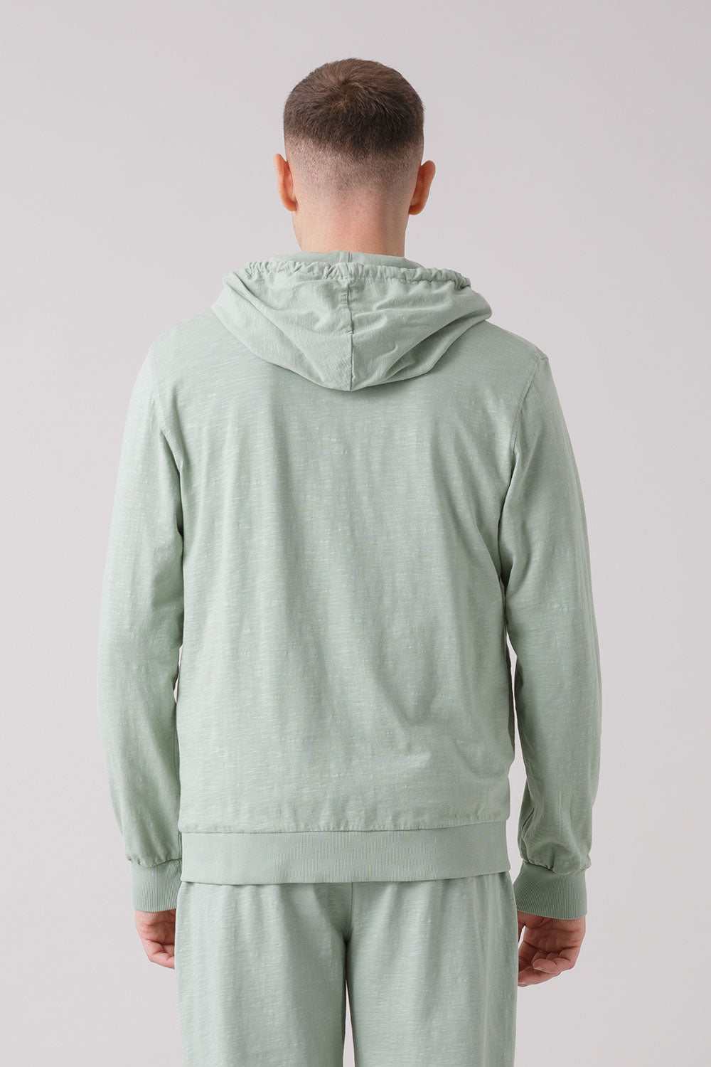TREATMENT FELPA FULL ZIP CON CAPPUCCIO IN TESSUTO FIAMMATO