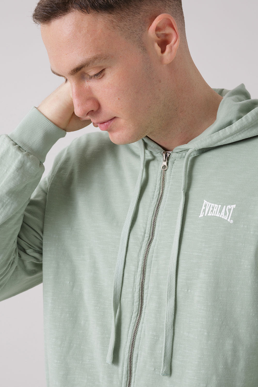 TREATMENT FELPA FULL ZIP CON CAPPUCCIO IN TESSUTO FIAMMATO