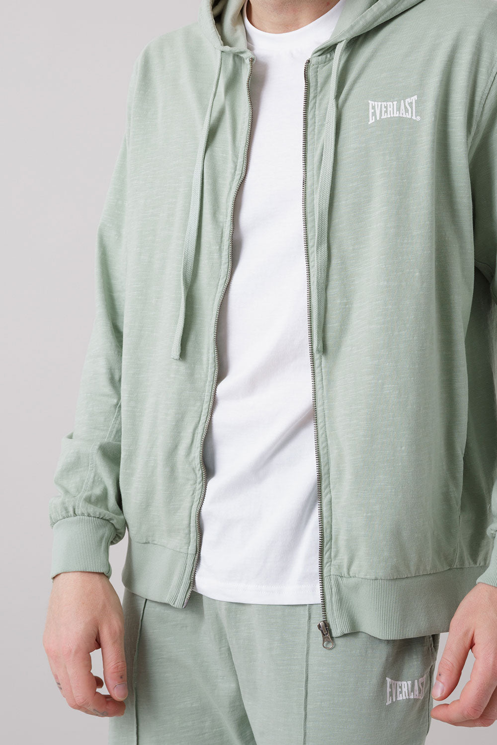 TREATMENT FELPA FULL ZIP CON CAPPUCCIO IN TESSUTO FIAMMATO