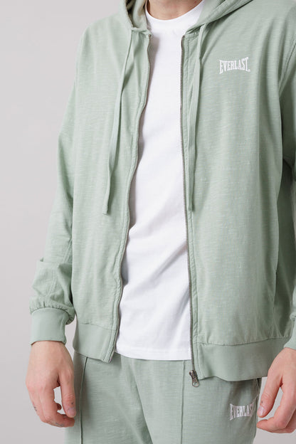 TREATMENT FELPA FULL ZIP CON CAPPUCCIO IN TESSUTO FIAMMATO