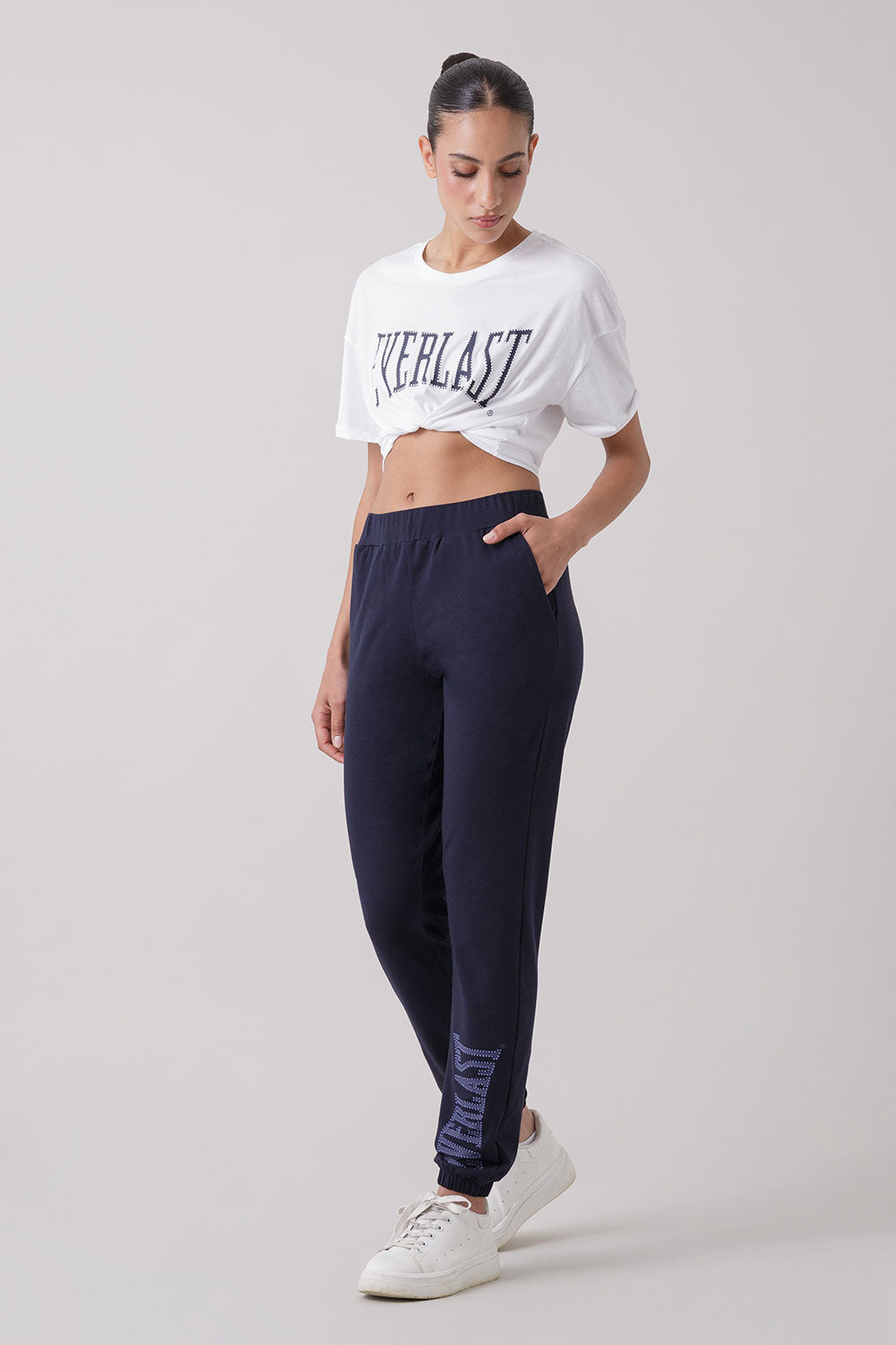 BASIC PANTALONE CON LOGO CON ELASTICO AL FONDO