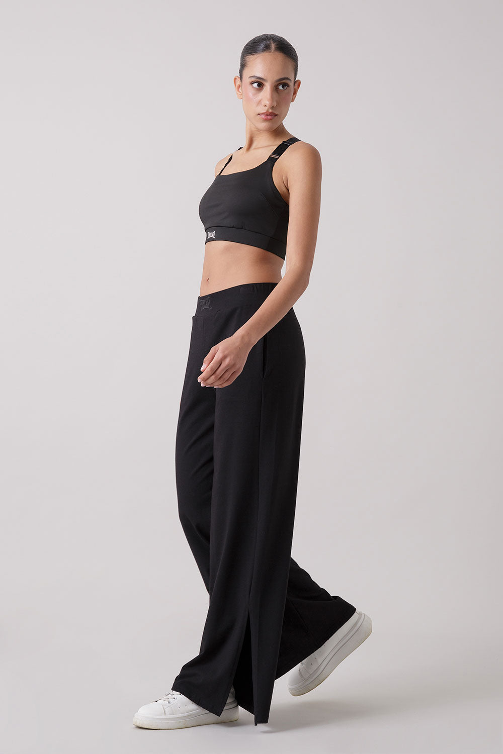BASIC PANTALONE PALAZZO CON SPACCHI LATERALI