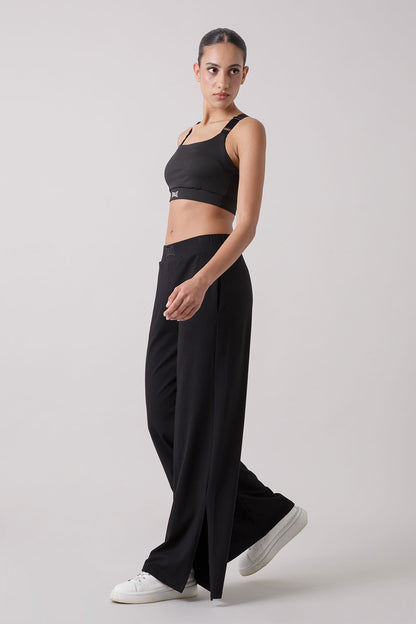 BASIC PANTALONE PALAZZO CON SPACCHI LATERALI