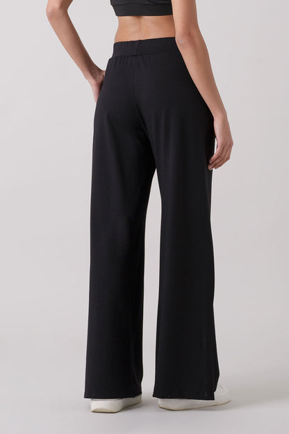 BASIC PANTALONE PALAZZO CON SPACCHI LATERALI