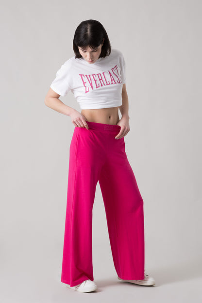 BASIC PANTALONE PALAZZO CON SPACCHI LATERALI