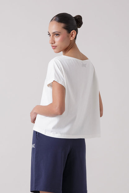 TREATMENT T-SHIRT CON SCOLLO A BARCA CON LOGO