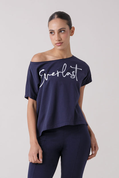 TREATMENT T-SHIRT CON SCOLLO A BARCA CON LOGO