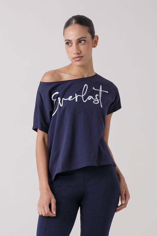 TREATMENT T-SHIRT WITH BATEAU NECKLINE WITH LOGO