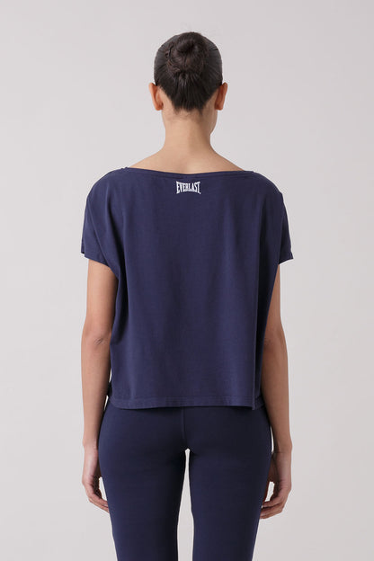 TREATMENT T-SHIRT CON SCOLLO A BARCA CON LOGO