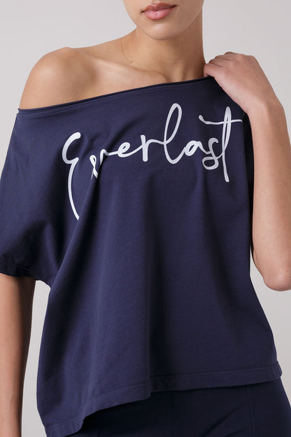 TREATMENT T-SHIRT CON SCOLLO A BARCA CON LOGO