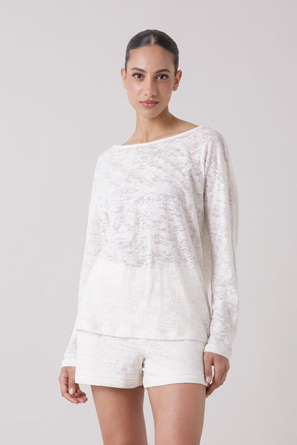 ACTIVE LONG-SLEEVE DEVORÉ TOP
