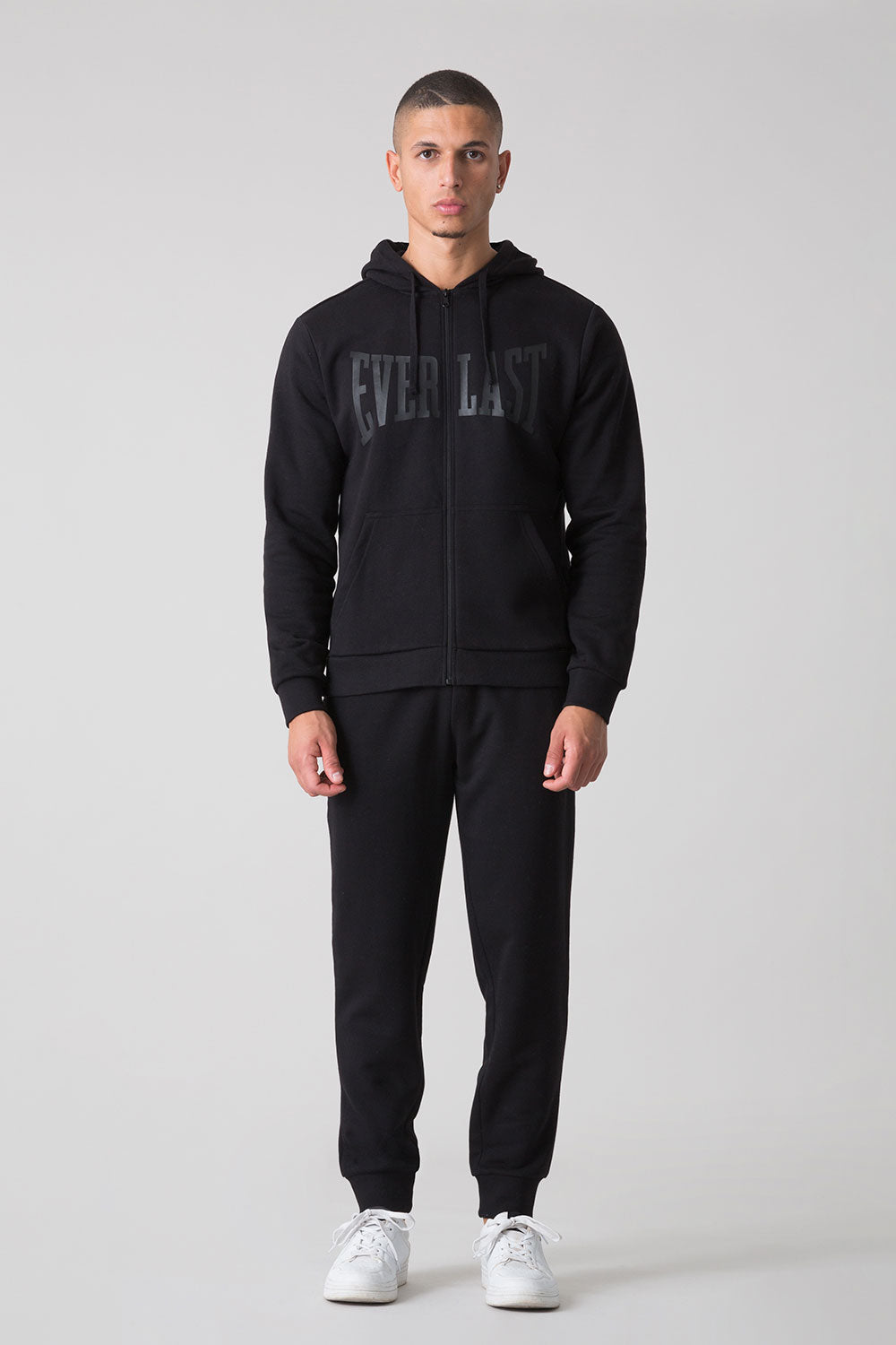 BASIC TUTA CON FELPA FULL ZIP CON CAPPUCCIO E PANTALONE CON POLSINO