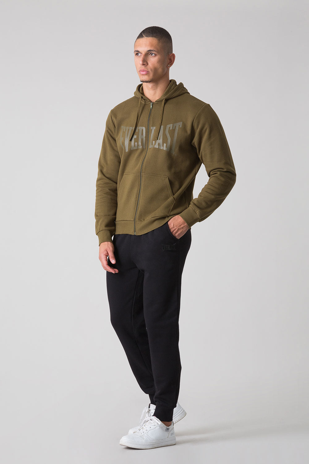BASIC TUTA CON FELPA FULL ZIP CON CAPPUCCIO E PANTALONE CON POLSINO