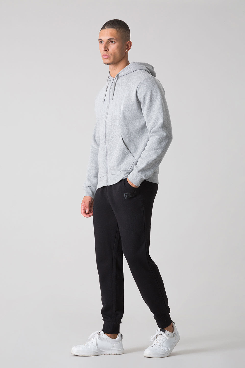BASIC TUTA CON FELPA FULL ZIP CON CAPPUCCIO E PANTALONE CON POLSINO