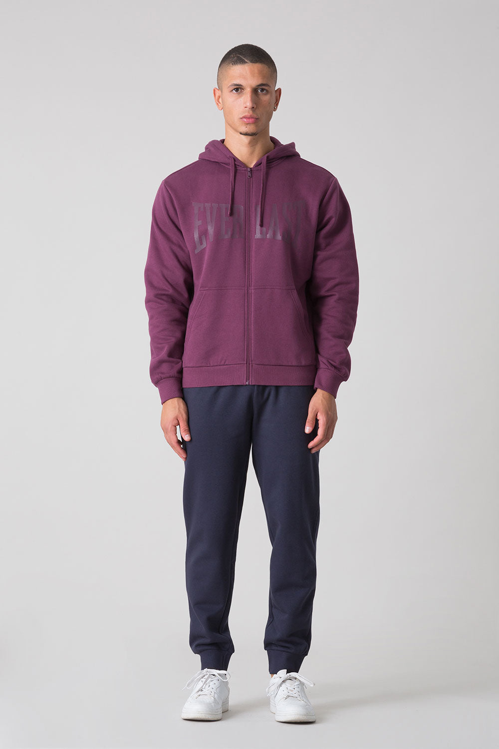 BASIC TUTA CON FELPA FULL ZIP CON CAPPUCCIO E PANTALONE CON POLSINO