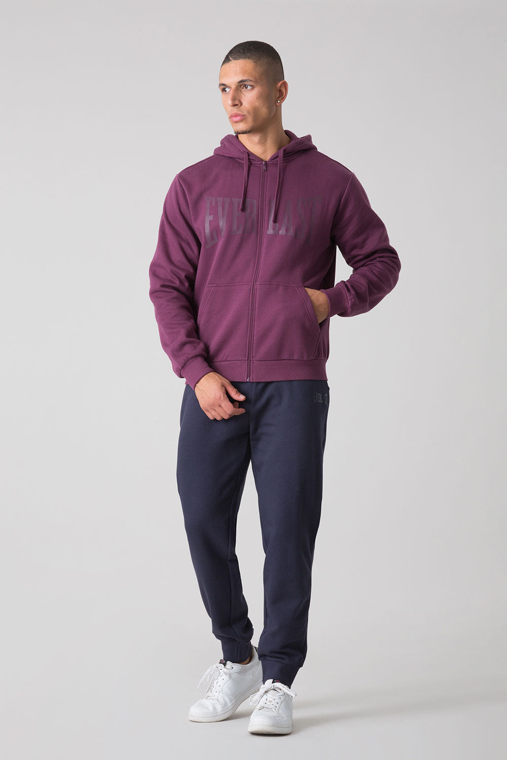 BASIC TUTA CON FELPA FULL ZIP CON CAPPUCCIO E PANTALONE CON POLSINO