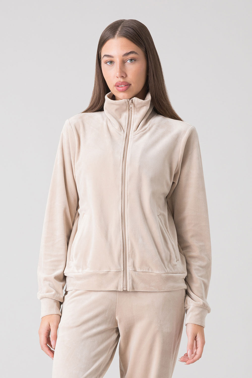 BASIC FULL-ZIP CHENILLE SWEATSHIRT