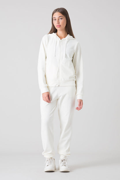 STAY WILD FELPA FULL ZIP CON CAPPUCCIO IN CINIGLIA A COSTINE