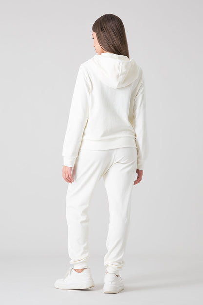 STAY WILD FELPA FULL ZIP CON CAPPUCCIO IN CINIGLIA A COSTINE