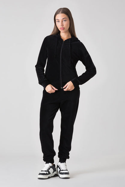 STAY WILD FELPA FULL ZIP CON CAPPUCCIO IN CINIGLIA A COSTINE