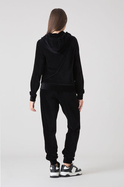 STAY WILD FELPA FULL ZIP CON CAPPUCCIO IN CINIGLIA A COSTINE